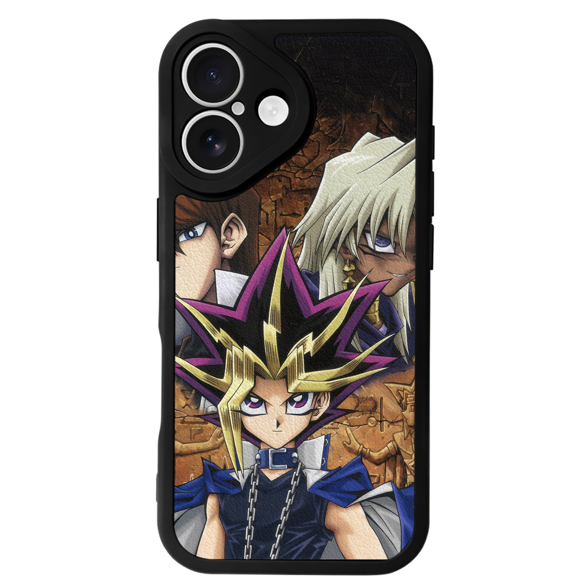 （画像用） 遊☆戯☆王 Yu-Gi-Oh! 【iPhone 16シリーズ対応】シリコンスマホケース（レザー調） 材質：シリコン